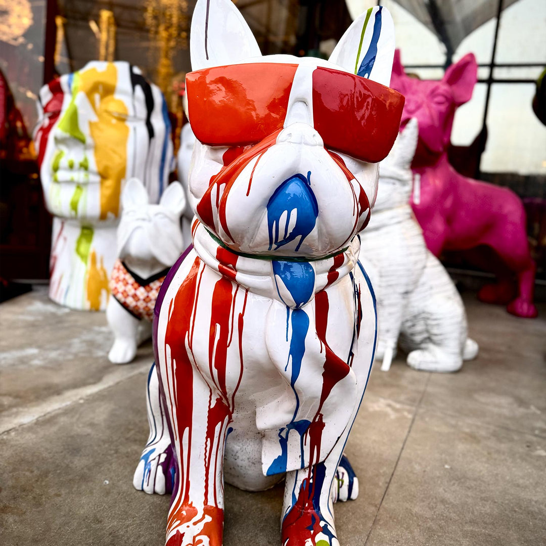 BULLDOG XL BIANCO CON SCHIZZI MULTICOLOR